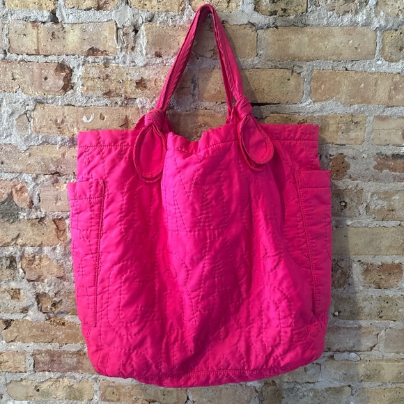 Vintage Y2K Marc by Marc Jacobs quilted nylon tote bag in Hot Pink Large - Picture 3 of 8